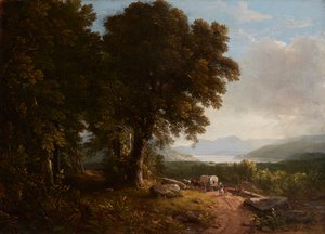 Landschap met overdekte wagen door Asher Brown Durand